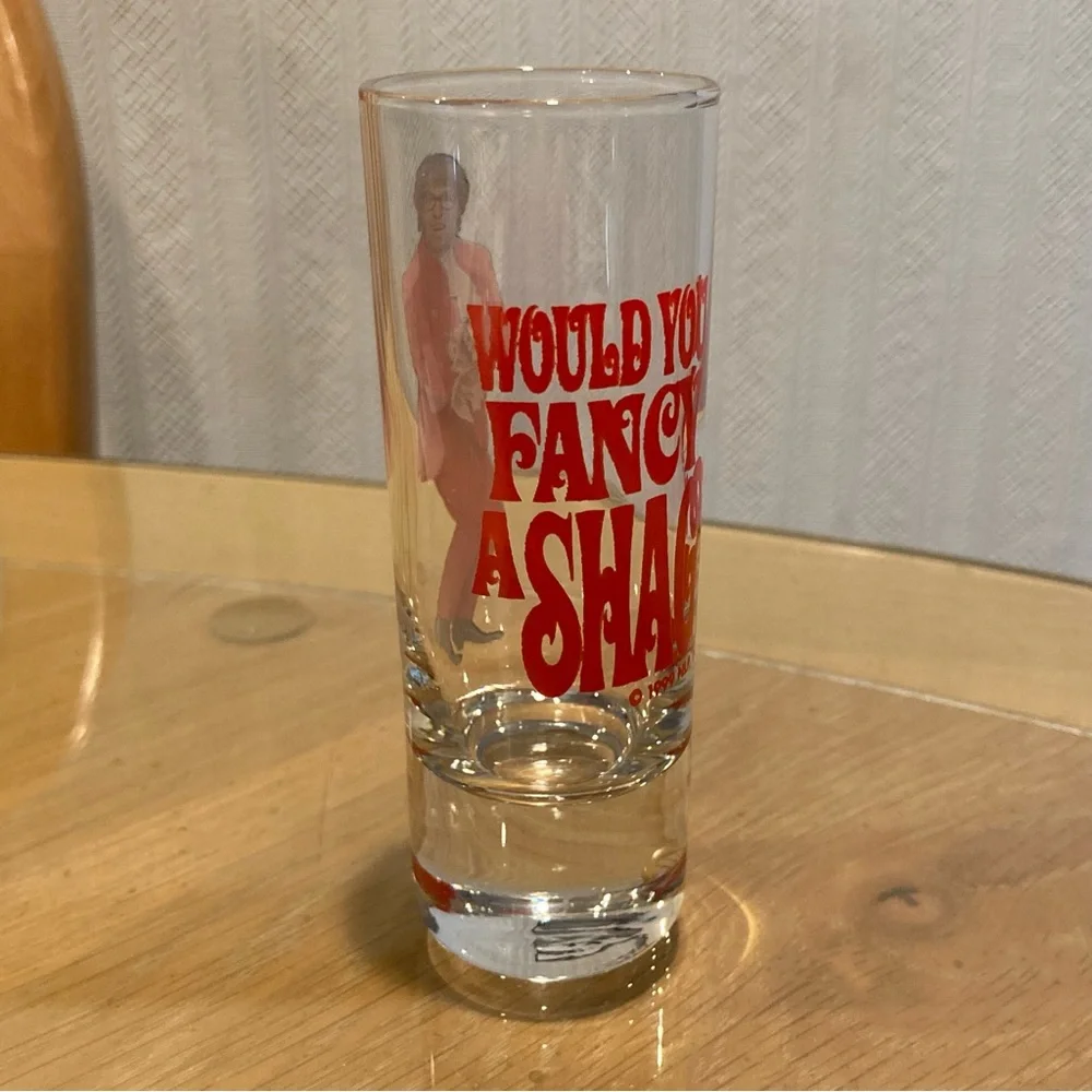 RARE 4 inch tall shot glass, “Austin Powers  The Spy Who Shagged Me”